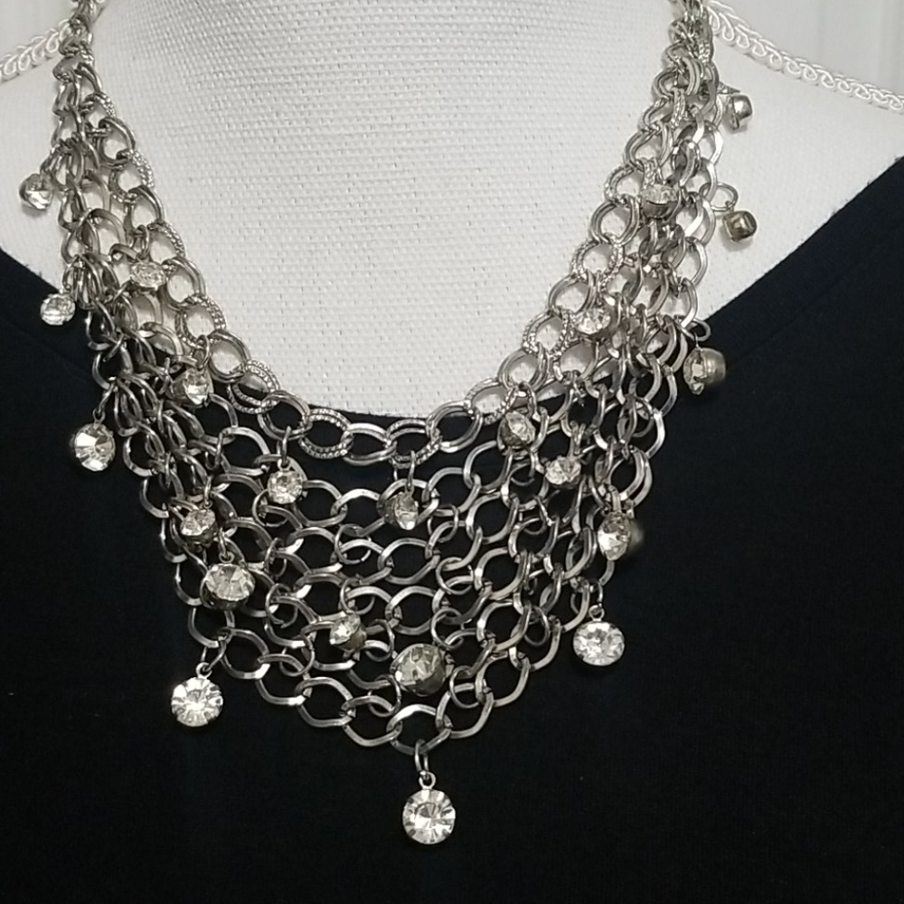 Silver bling necklace